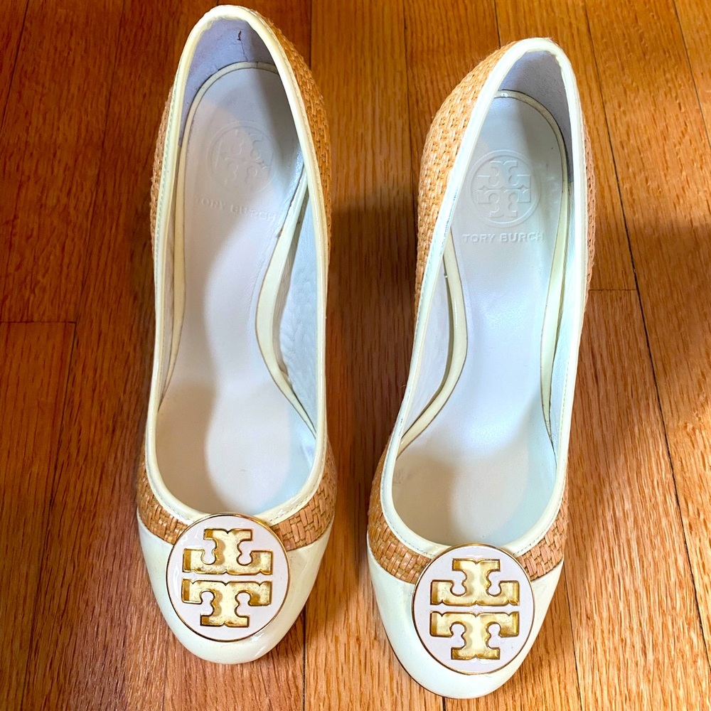 Tory Burch Reva Raffia Maddie Block Heels